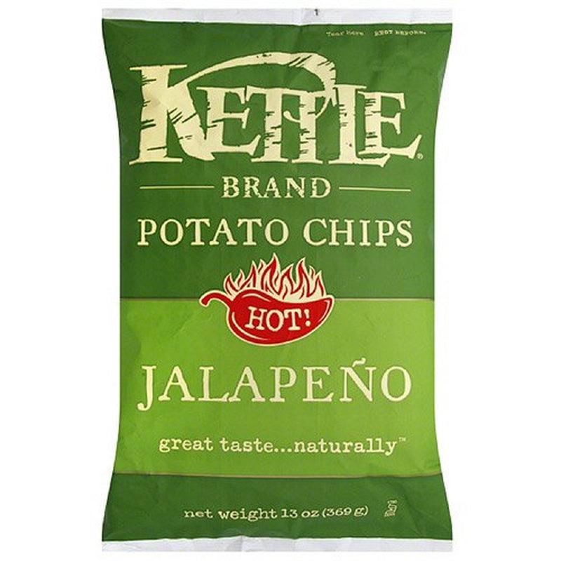 Kettle Brand Hot! Jalapeno Potato Chips, 13 Oz, (Pack of 10)