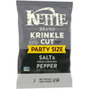 Kettle Brand Potato Chips, Krinkle Cut, Salt & Ground Pepper Kettle Chips, Party Size, 13 Oz