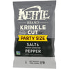 Kettle Brand Potato Chips, Krinkle Cut, Salt & Ground Pepper Kettle Chips, Party Size, 13 Oz