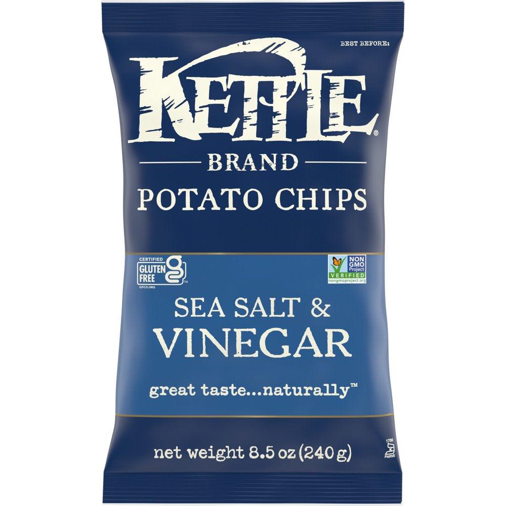 Kettle Brand Potato Chips, Sea Salt and Vinegar Kettle Chips, 8.5 Oz