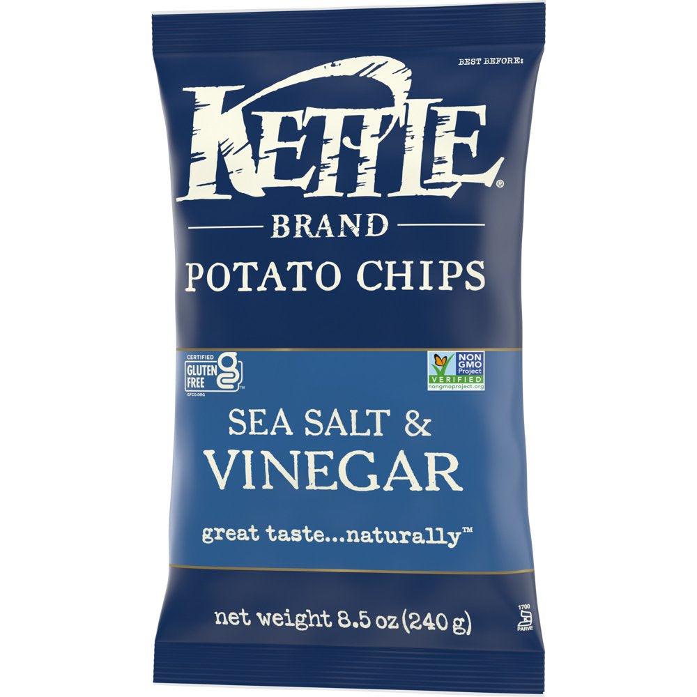 Kettle Brand Potato Chips, Sea Salt and Vinegar Kettle Chips, 8.5 Oz