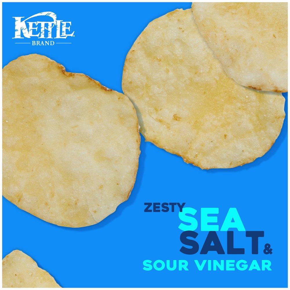 Kettle Brand Potato Chips, Sea Salt & Vinegar Kettle Chips, Party Size, 13 Oz