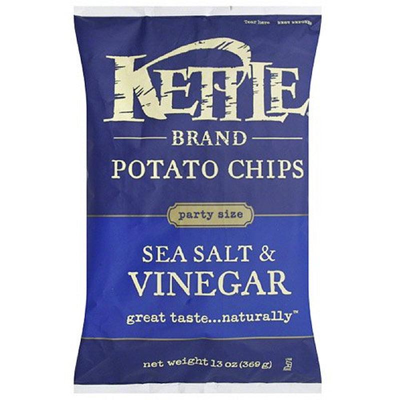 Kettle Brand Sea Salt & Vinegar Potato Chips, 13 Oz, (Pack of 10)