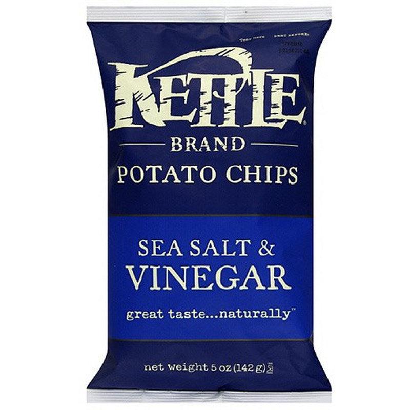 Kettle Brand Sea Salt & Vinegar Potato Chips, 5 Oz (Pack of 15)