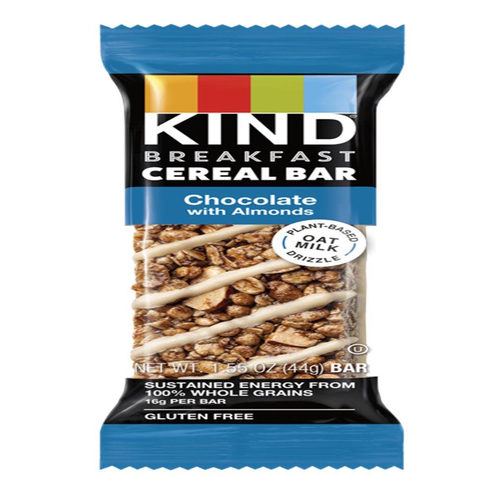 KIND Breakfast Cereal Bars, Gluten Free Snacks, Chocolate with Almonds, 9.3Oz Box (6 Bars)