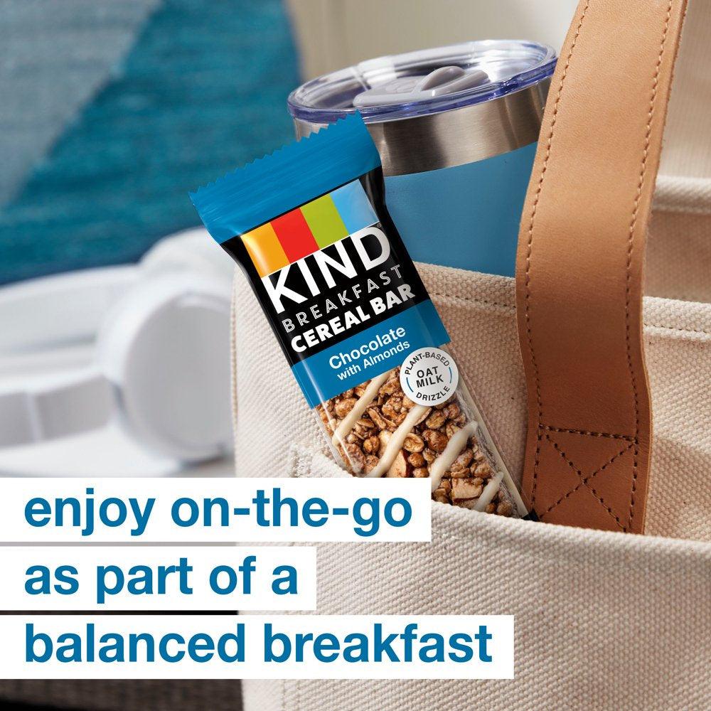 KIND Breakfast Cereal Bars, Gluten Free Snacks, Chocolate with Almonds, 9.3Oz Box (6 Bars)