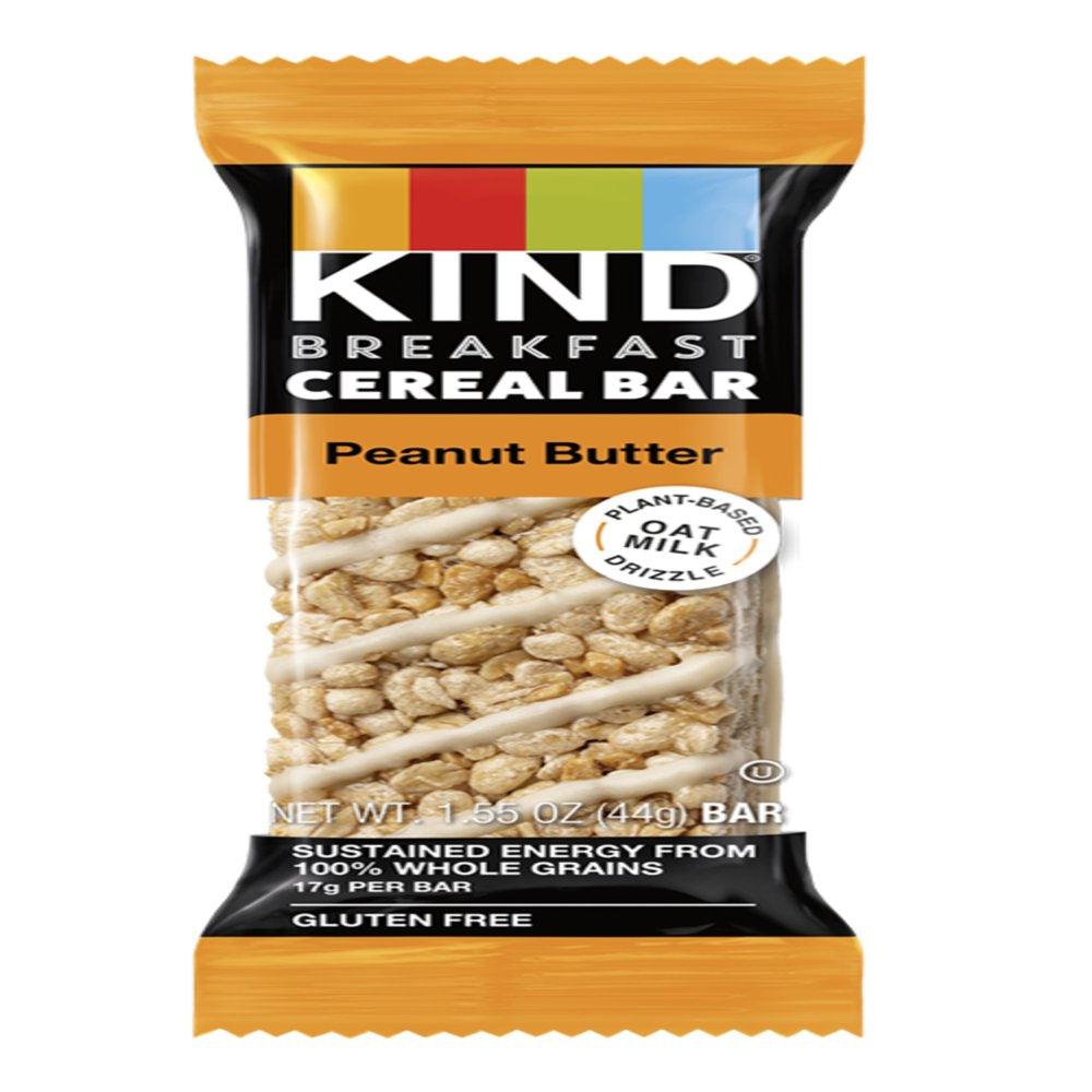 KIND Breakfast Cereal Bars, Gluten Free Snacks, Peanut Butter, 9.3Oz Box (6 Bars)