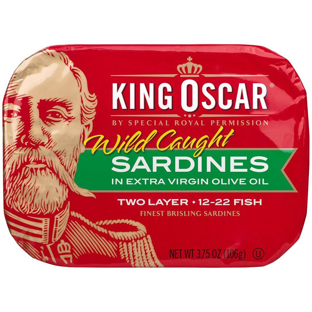 King Oscar Brisling Sardines in Extra Virgin Olive Oil, 3.75 Oz Can