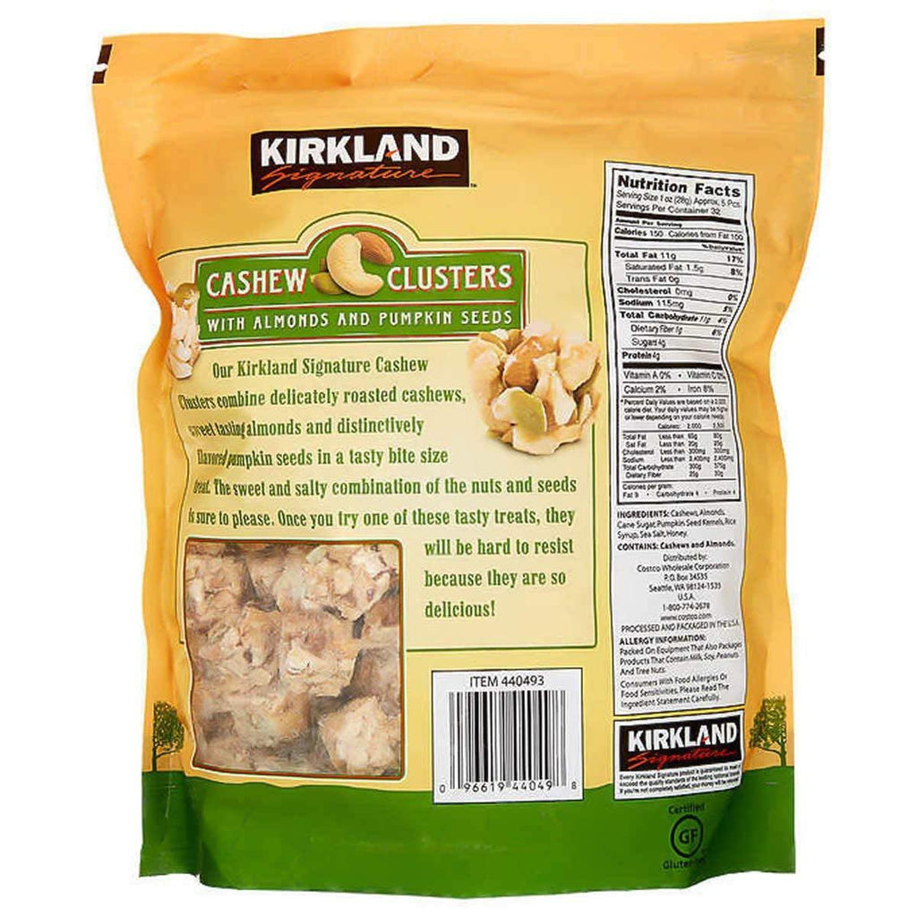 Kirkland Cashew Clusters with Almonds and Pumpkin Seeds Gluten Free 32 Oz (Pack of 2)