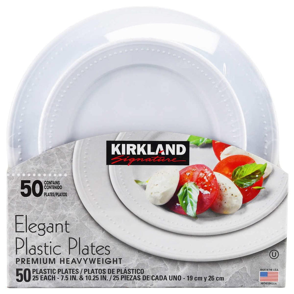 Elegant Plastic Plates Premium Heavy Weight Size ( 7.5"/10.25") 50Count