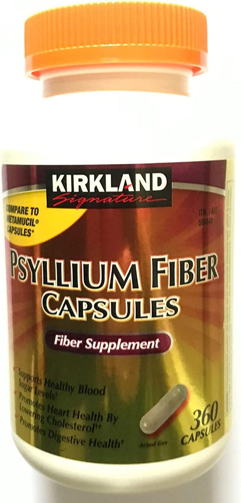 Fiber Capsules Kirkland Therapy for Regularity/Fiber Supplement, 360 Capsules - Compare to the Active Ingredient in Metamucil Capsules