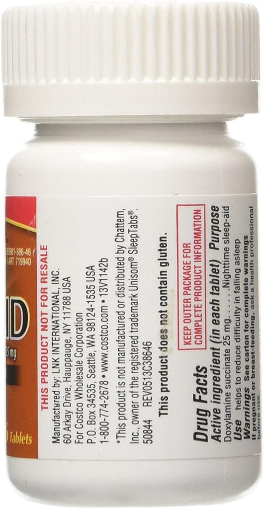 Sleep Aid Doxylamine Succinate 25 Mg X Tabs (53201812) No Flavor 96 Count