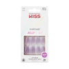 KISS Jelly Fantasy Medium Coffin Glue-On Nails, Glossy Medium Purple, 28 Pieces