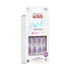 KISS Jelly Fantasy Medium Coffin Glue-On Nails, Glossy Medium Purple, 28 Pieces