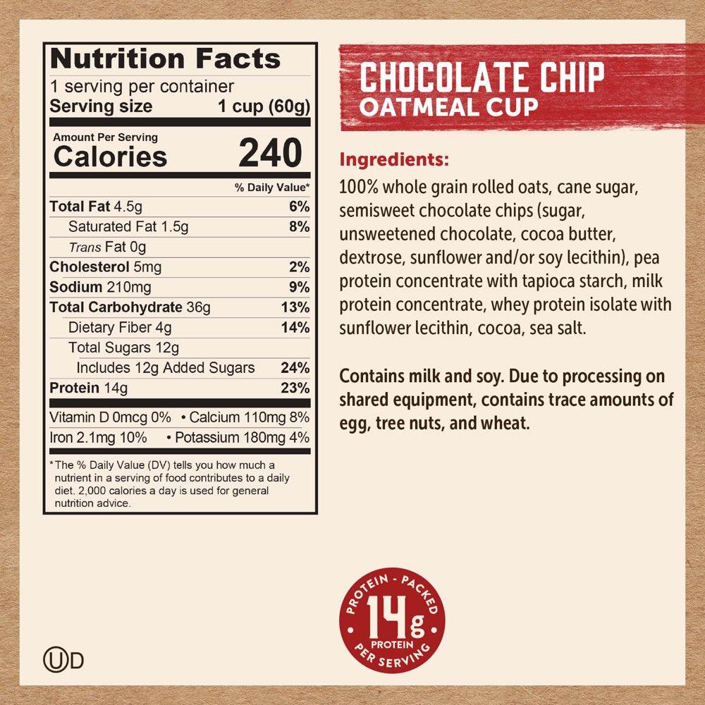 Kodiak Protein-Packed Chocolate Chip Instant Oatmeal Cup, 2.12 Oz