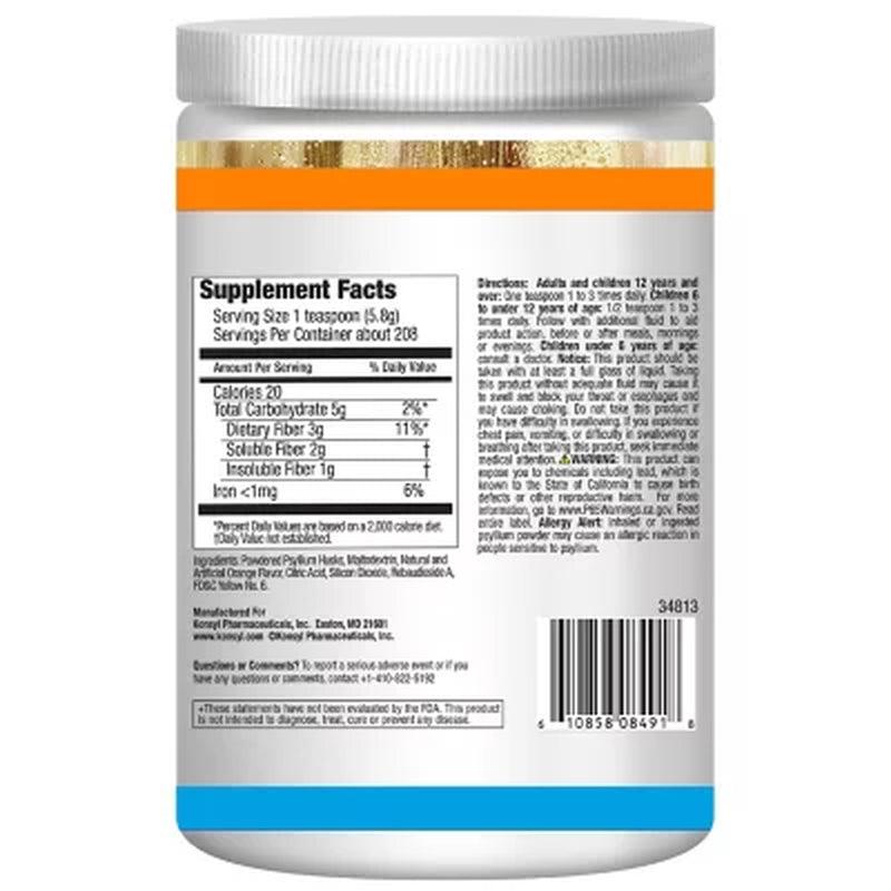 Konsyl Daily Psyllium Fiber, Orange Sugar Free (208 Servings)