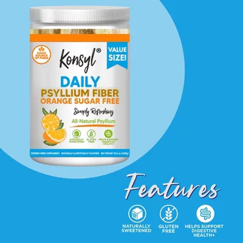 Konsyl Daily Psyllium Fiber, Orange Sugar Free (208 Servings)