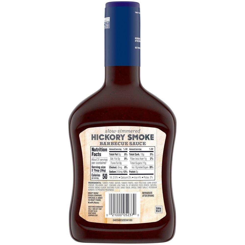 Kraft Hickory Smoke Slow-Simmered Barbecue BBQ Sauce Value Size, 39 Oz Bottle