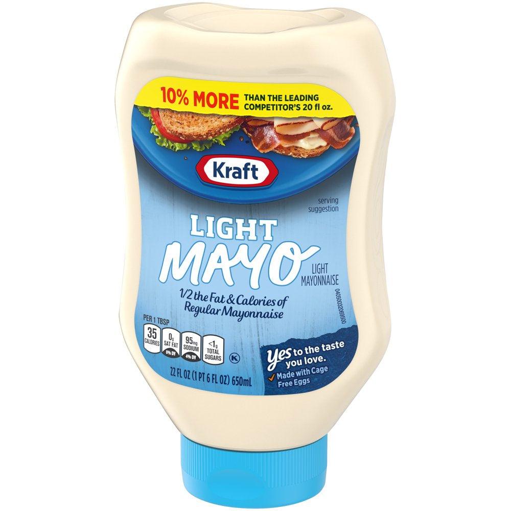 Kraft Light Mayo with 1/2 the Fat & Calories of Regular Mayonnaise Squeeze Bottle, 22 Fl Oz