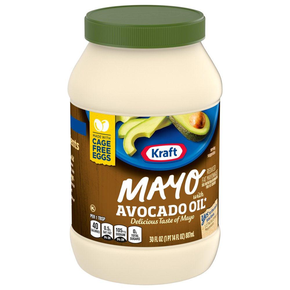 Kraft Mayo with Avocado Oil Reduced Fat Mayonnaise, 30 Fl Oz Jar