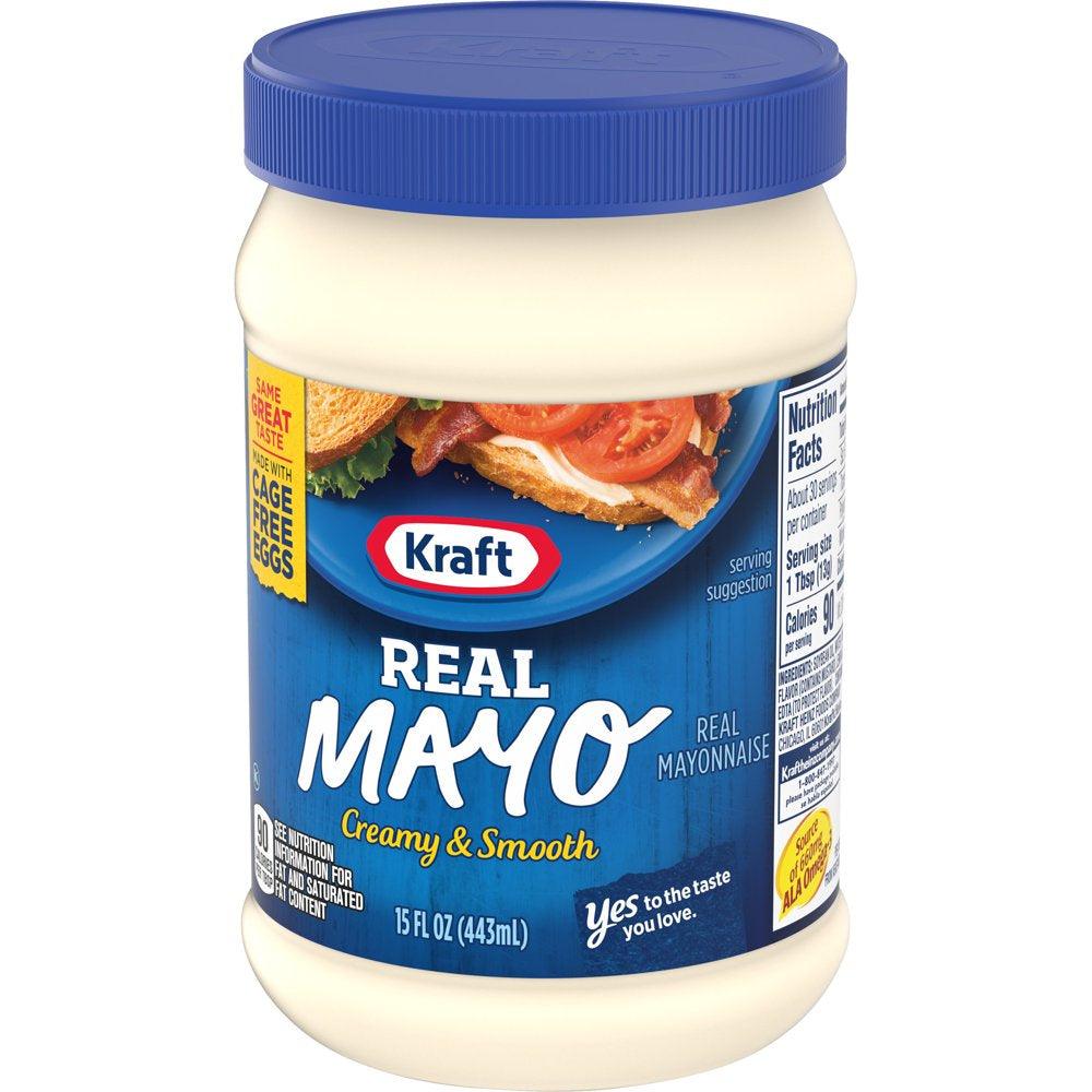 Kraft Real Mayo Creamy & Smooth Mayonnaise, 15 Fl Oz Jar