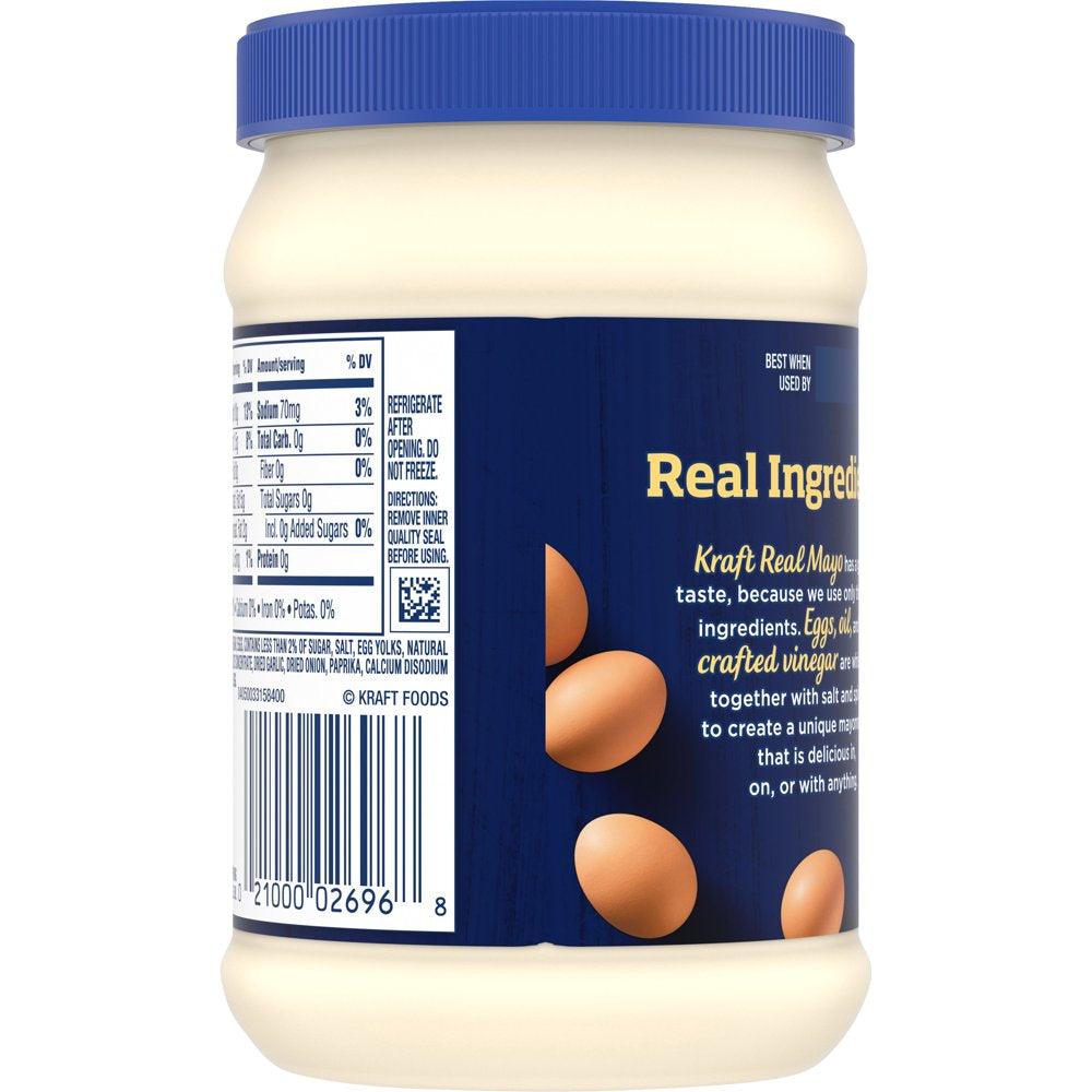 Kraft Real Mayo Creamy & Smooth Mayonnaise, 15 Fl Oz Jar