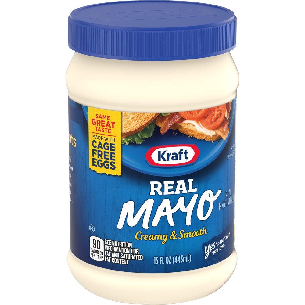 Kraft Real Mayo Creamy & Smooth Mayonnaise, 15 Fl Oz Jar