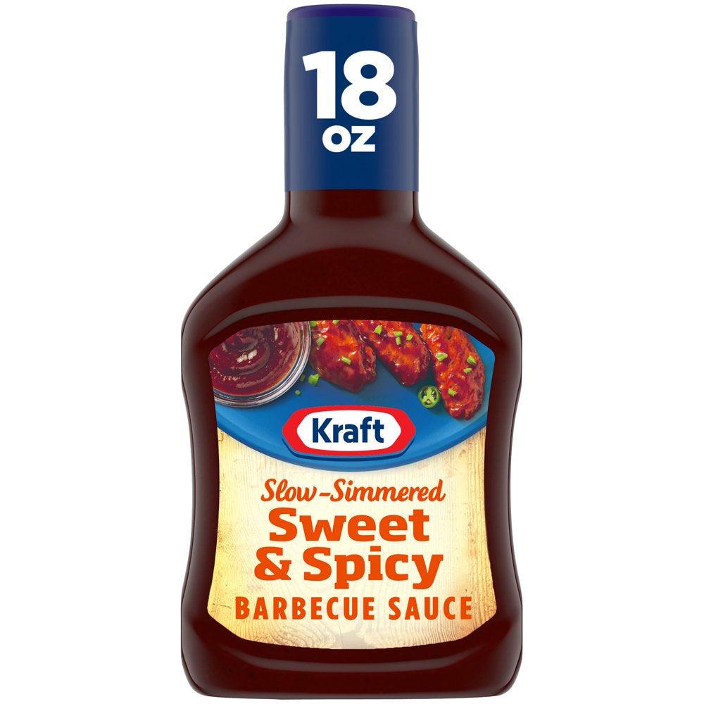 Kraft Sweet & Spicy Slow-Simmered Barbecue BBQ Sauce, 18 Oz Bottle