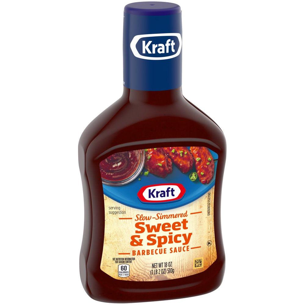 Kraft Sweet & Spicy Slow-Simmered Barbecue BBQ Sauce, 18 Oz Bottle