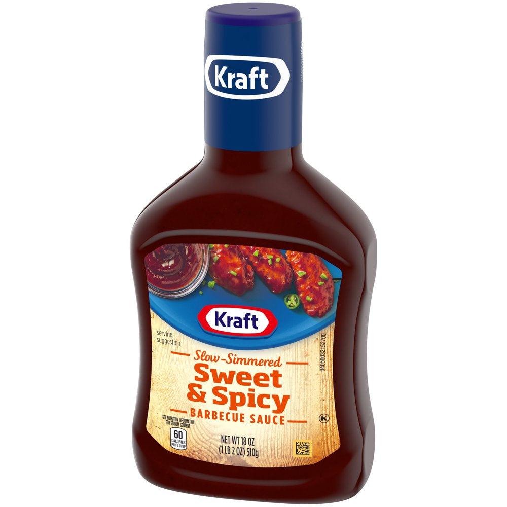 Kraft Sweet & Spicy Slow-Simmered Barbecue BBQ Sauce, 18 Oz Bottle