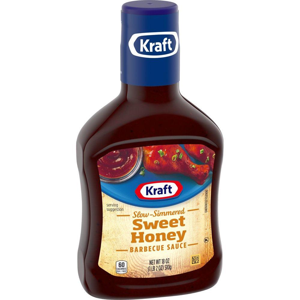 Kraft Sweet Honey Slow-Simmered Barbecue BBQ Sauce, 18 Oz Bottle