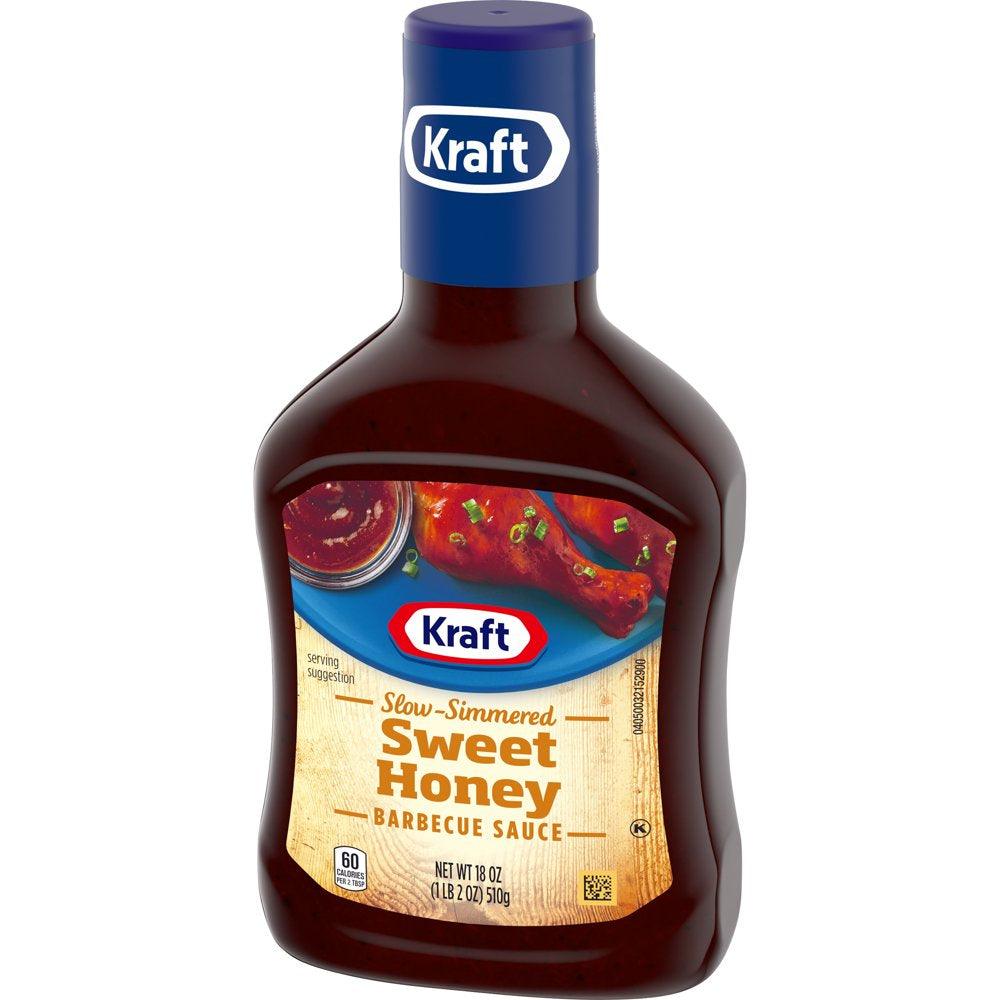 Kraft Sweet Honey Slow-Simmered Barbecue BBQ Sauce, 18 Oz Bottle