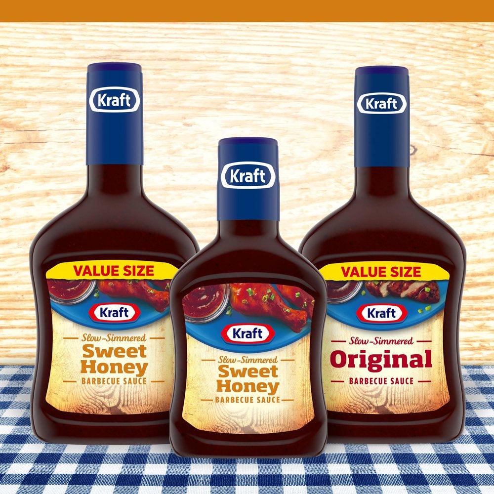 Kraft Sweet Honey Slow-Simmered Barbecue BBQ Sauce, 18 Oz Bottle