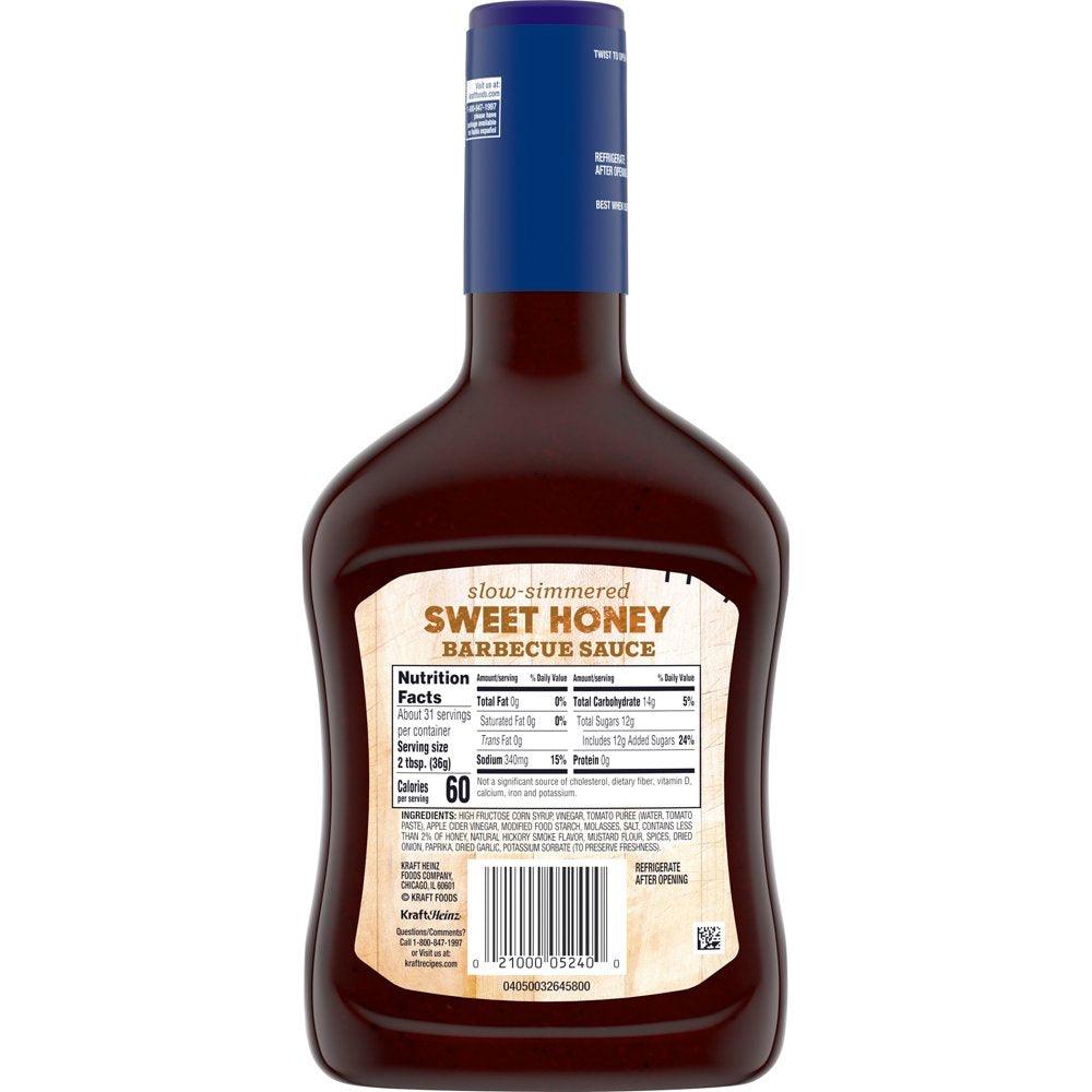 Kraft Sweet Honey Slow-Simmered Barbecue BBQ Sauce Value Size, 40 Oz Bottle