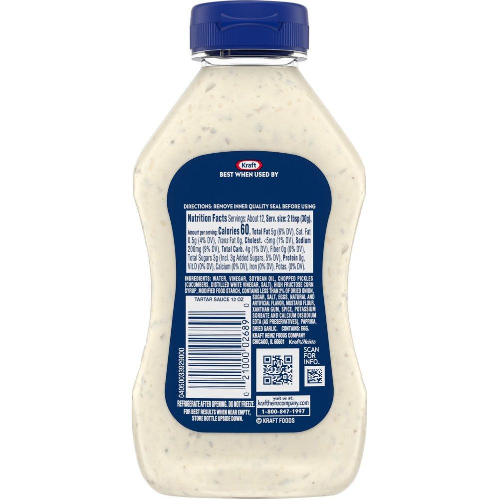 Kraft Tartar Sauce, 12 Fl Oz Bottle