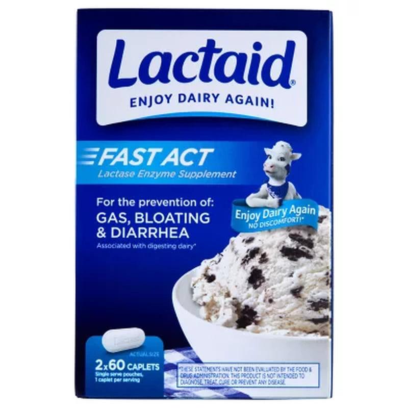 Lactaid Fast Act Lactose Intolerance Caplets (120 Ct.)