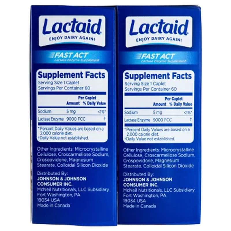 Lactaid Fast Act Lactose Intolerance Caplets (120 Ct.)