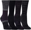 Ladies' Crew Socks Extra-Fine Merino Wool, Purple, 4 Pairs