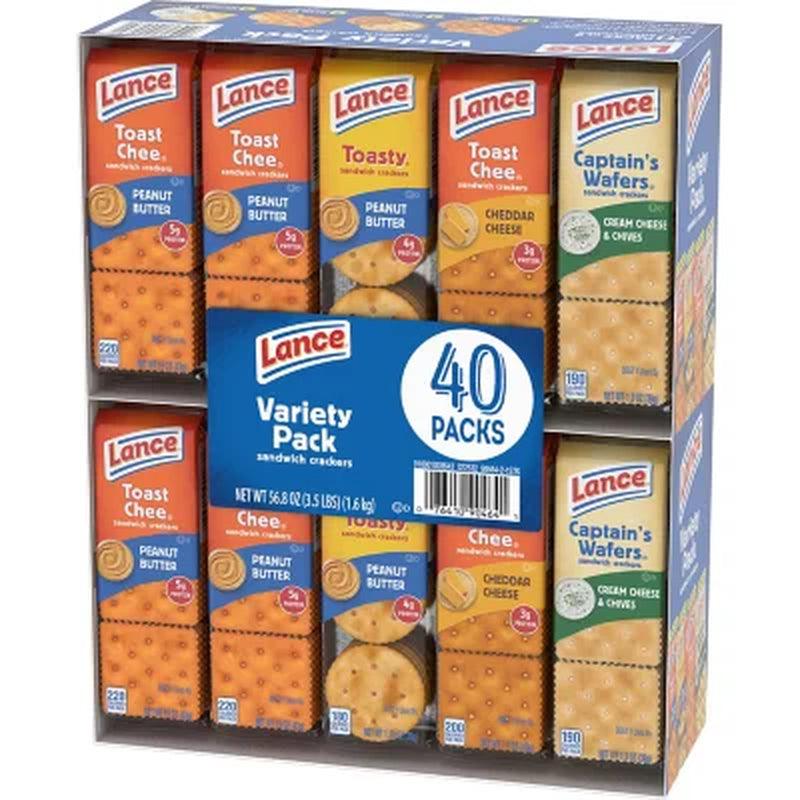 Lance Sandwich Crackers, Variety Pack (1.41 Oz., 40 Ct.)