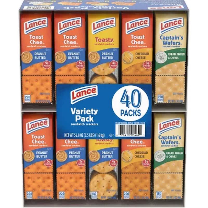 Lance Sandwich Crackers, Variety Pack (1.41 Oz., 40 Ct.)