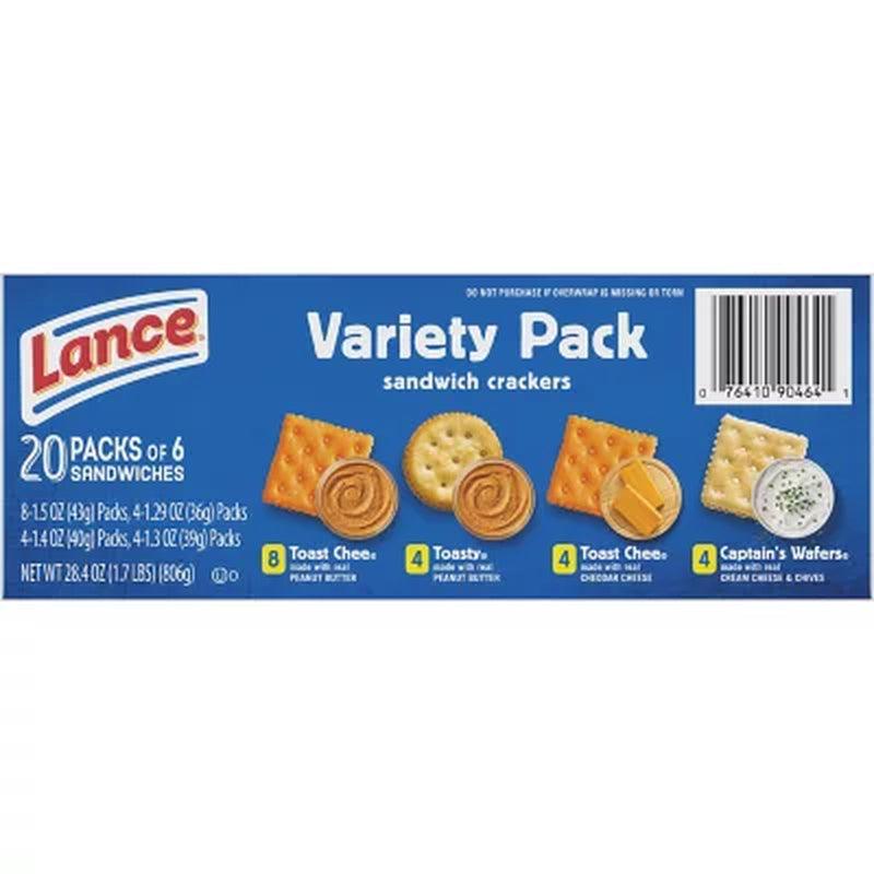 Lance Sandwich Crackers, Variety Pack (1.41 Oz., 40 Ct.)