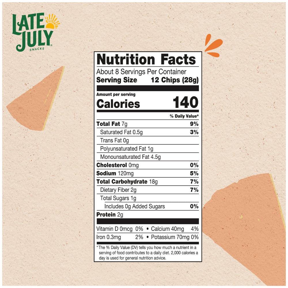 Late July Snacks Nacho Cheese Tortilla Chips, 7.8 Oz Bag