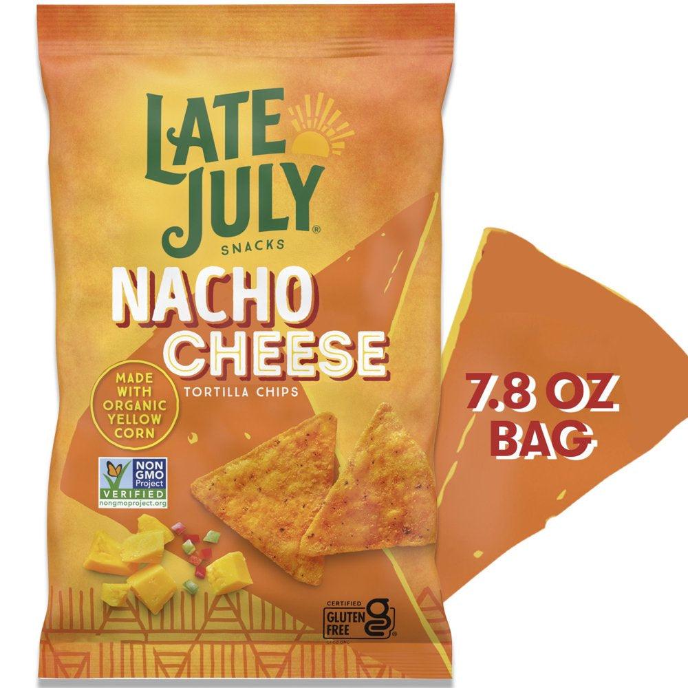 Late July Snacks Nacho Cheese Tortilla Chips, 7.8 Oz Bag