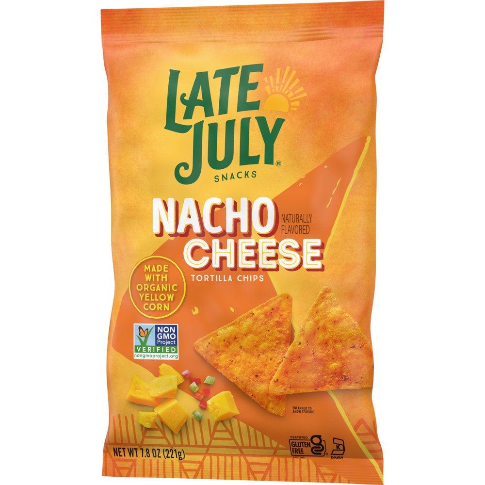 Late July Snacks Nacho Cheese Tortilla Chips, 7.8 Oz Bag