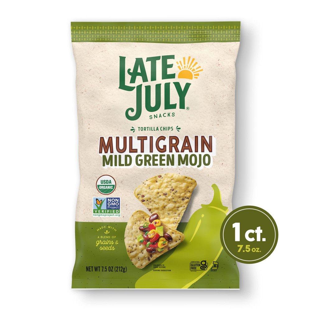 Late July Snacks, Organic Mild Green Mojo Tortilla Chips, 7.5-Oz. Bag