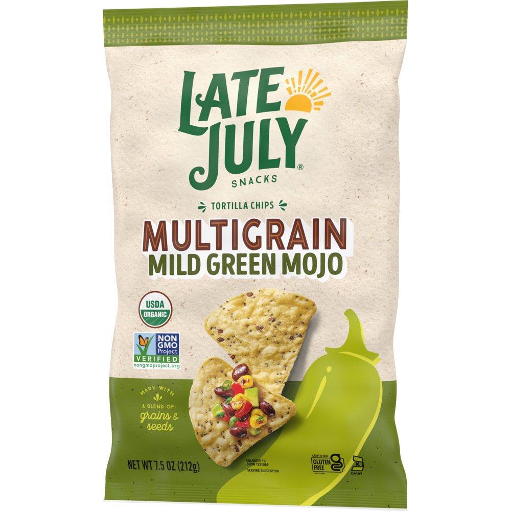 Late July Snacks, Organic Mild Green Mojo Tortilla Chips, 7.5-Oz. Bag