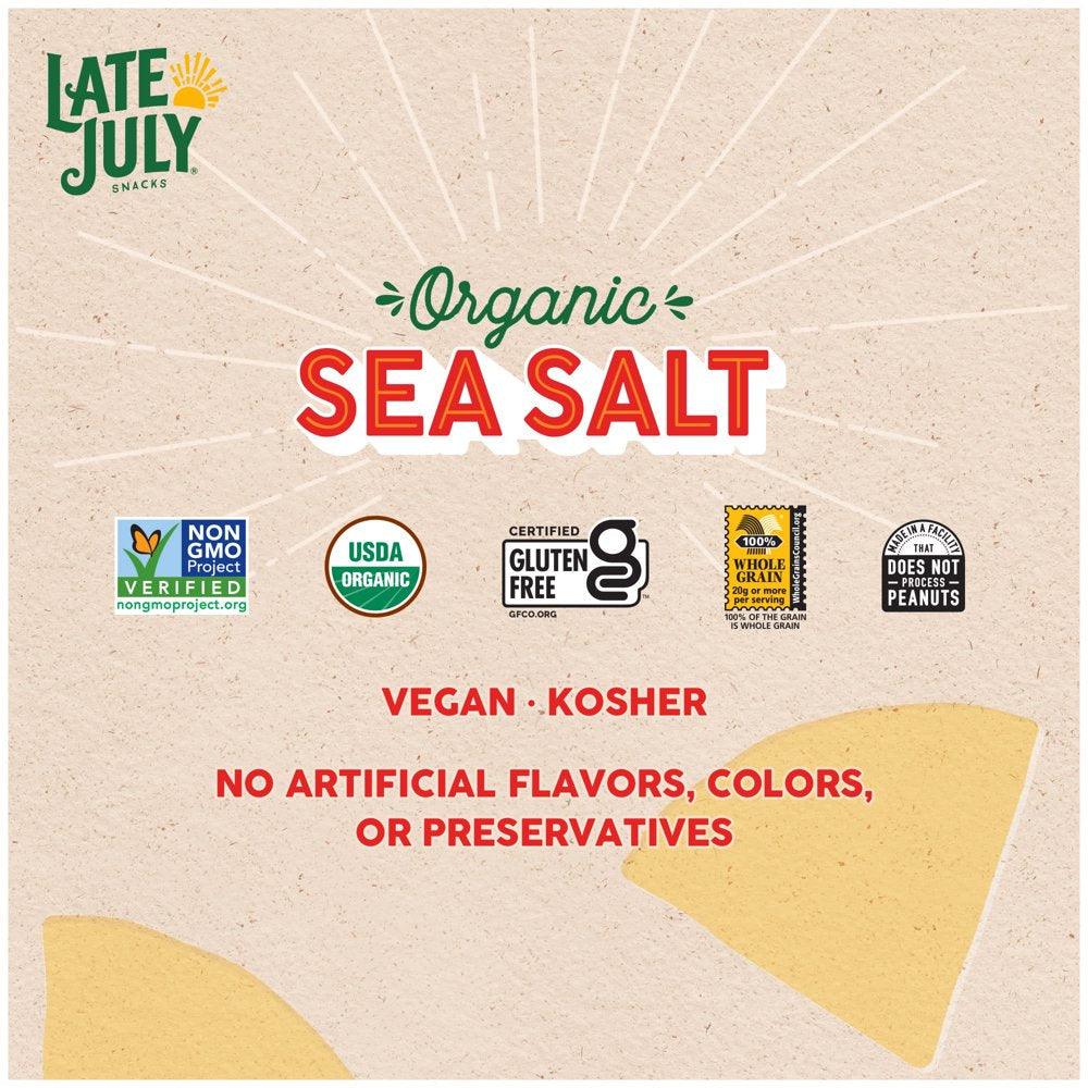 Late July Snacks Thin and Crispy Organic Tortilla Chips with Sea Salt, 10.1 Oz Bag