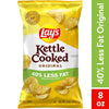 Lay'S 40% Less Fat Original Kettle Cooked Potato Chips, 8 Oz.