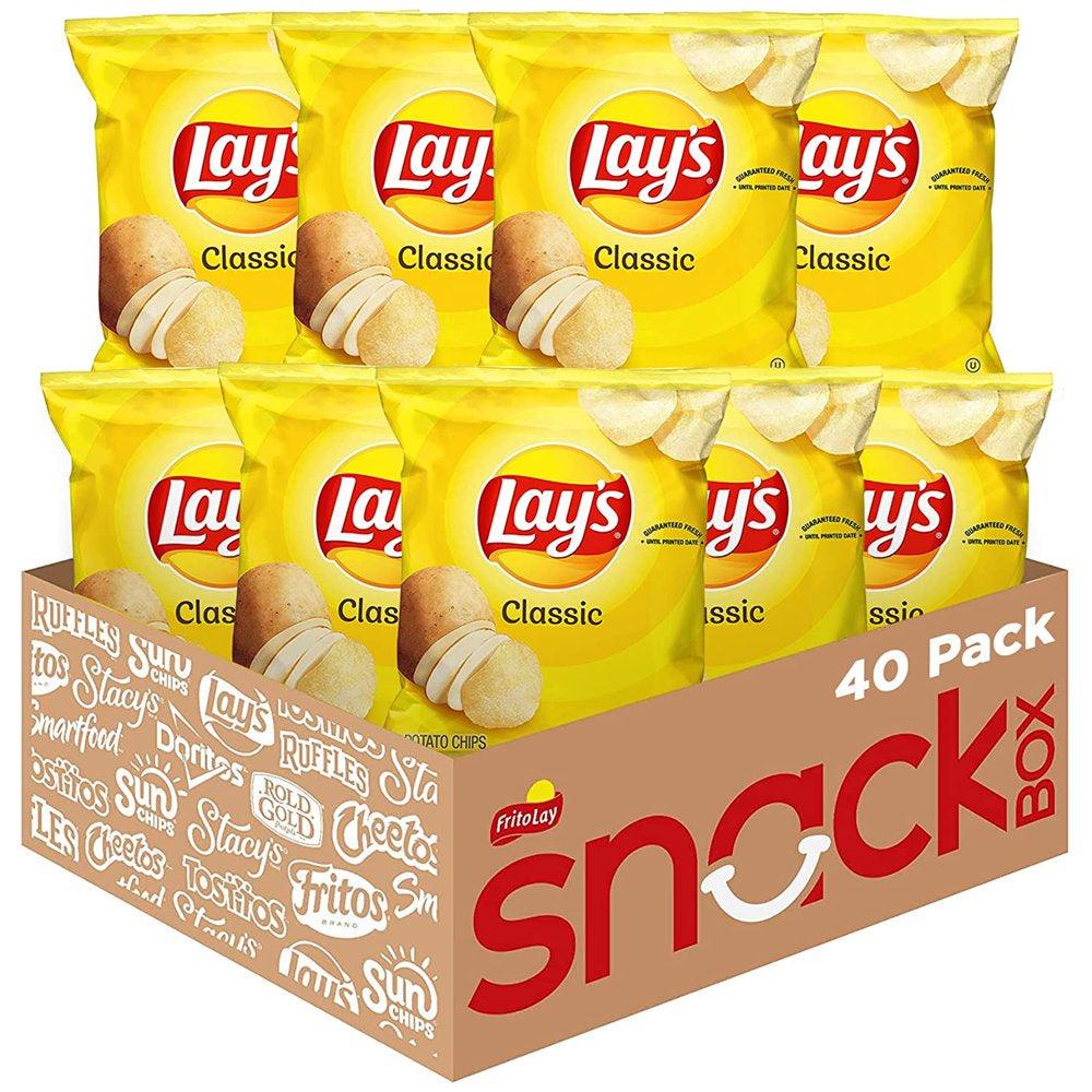 Lay'S Classic Potato Chips, 1 Oz Bags, 40 Count