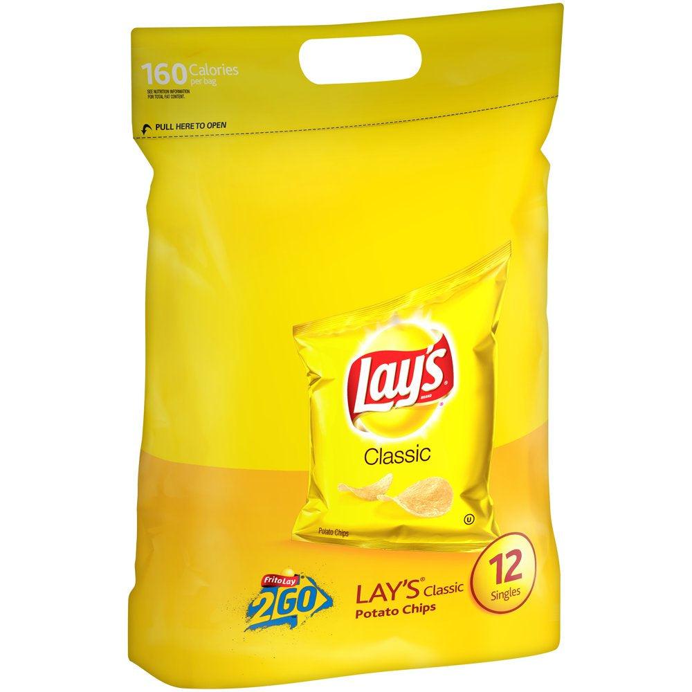 Lay'S Classic Potato Chips, 12 Count, 1 Oz Bags